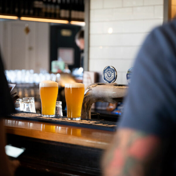 Two Beers on a bar island
