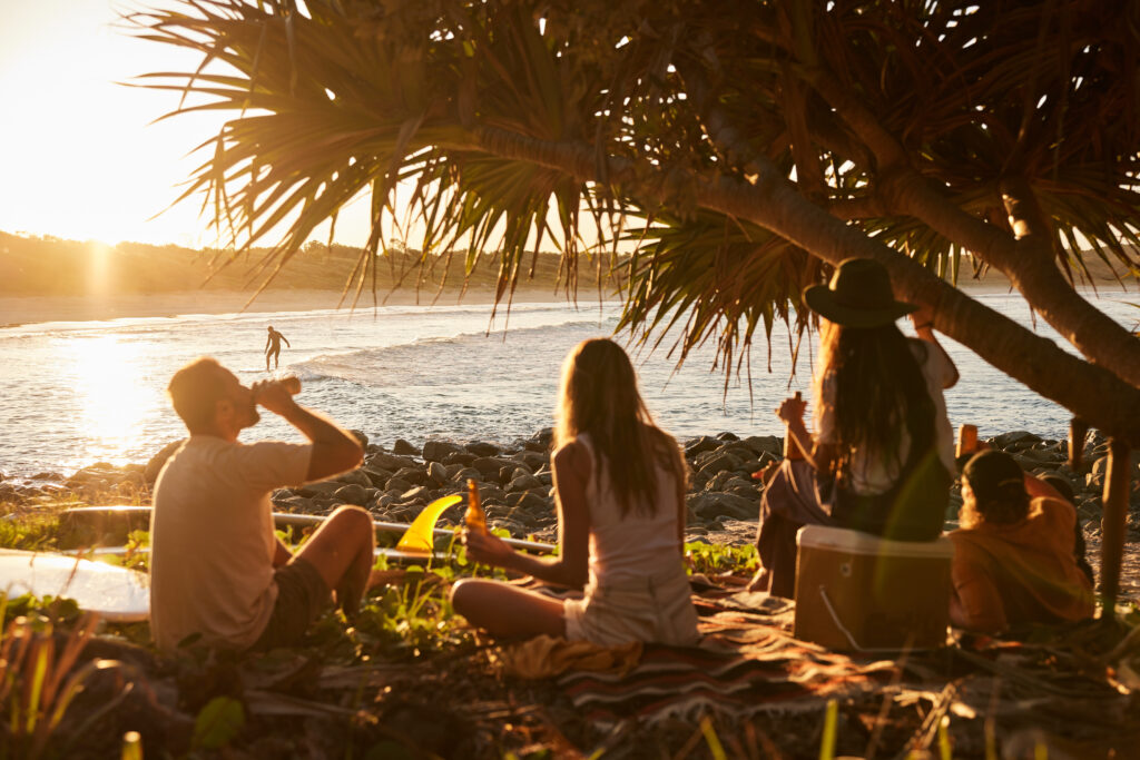 People relaxing at the beach